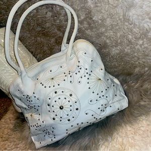 White Studded Handbag